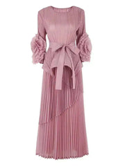 Floral Pleats 2-Piece Skirt Set