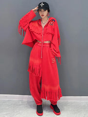 HEYFANCYSTYLE Couture Tassel Zip Top & Pants Set