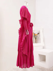 Elegant Ruffled Pleats Dress