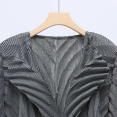 Luxe Pleated Geometric Cardigan
