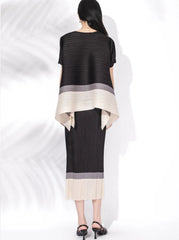 Elegant Pleated Tunic Skirt Set