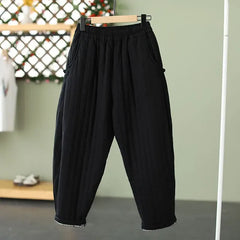 HEYFANCYSTYLE Luxe Elastic Waist Cotton Down Pants