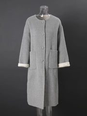 Elegant Double-Faced Wool Blend Coat