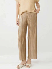 Luxurious Plissé Wide-Leg Trouser
