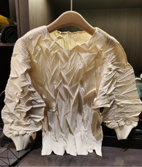 Sculptural Pleated Crinkle Top