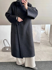 Luxury Wool-Blend Tie Belt Overcoat
