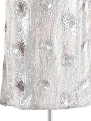 Luxury Silver Sequin Midi Skirt