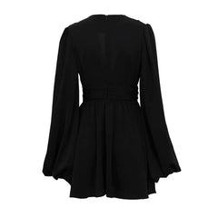 Statement Mini Dress - Puffed Batwing Split Sleeves