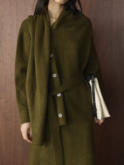 Luxury Knit Draped-Neck Set