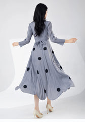 Truly Pleated Polka Dot Midi Dress