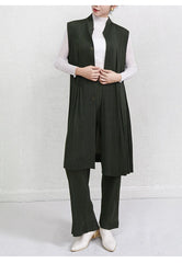 Truly Pleated Longline Vest & Trousers