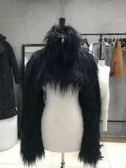 Men's Luxury Streetwear Shaggy Faux Fur Jacket