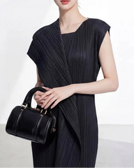 Asymmetric Pleated Sleeveless Dress