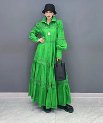 HEYFANCYSTYLE Green Casual Maxi A-Line Dress