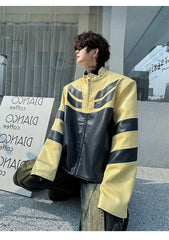 Men's Ginza Patchwork Faux Leather Jacket