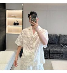 Men's Sheer 2-Piece Embroidery White Lace Suit Set