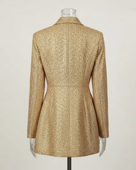 Gold Metallic Tweed Blazer
