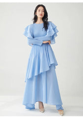 Luxury Pleats Ruffle Formal Dress