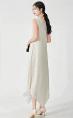 One-Shoulder Pleated Dress