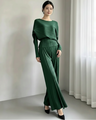 Couture Wide-Leg Plisse Set