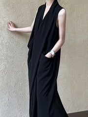 Minimalist Draped Sleeveless Dress