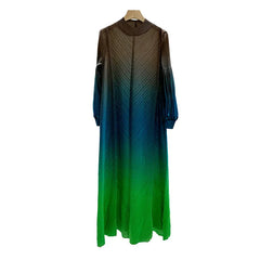 Women's Ombre Oversized Pleated Long Dress