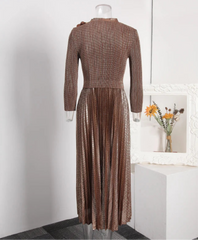 Luxury Floral Plissé Dress