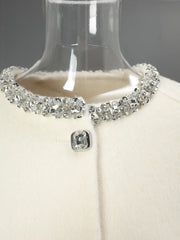 Luxury Woolen Faux Fur Coat