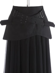 Luxury Buckle Tulle Long Skirt
