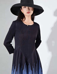 Luxury Pleated 3/4 Sleeve Dress