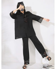 Truly Pleated Stretchy Pants Set