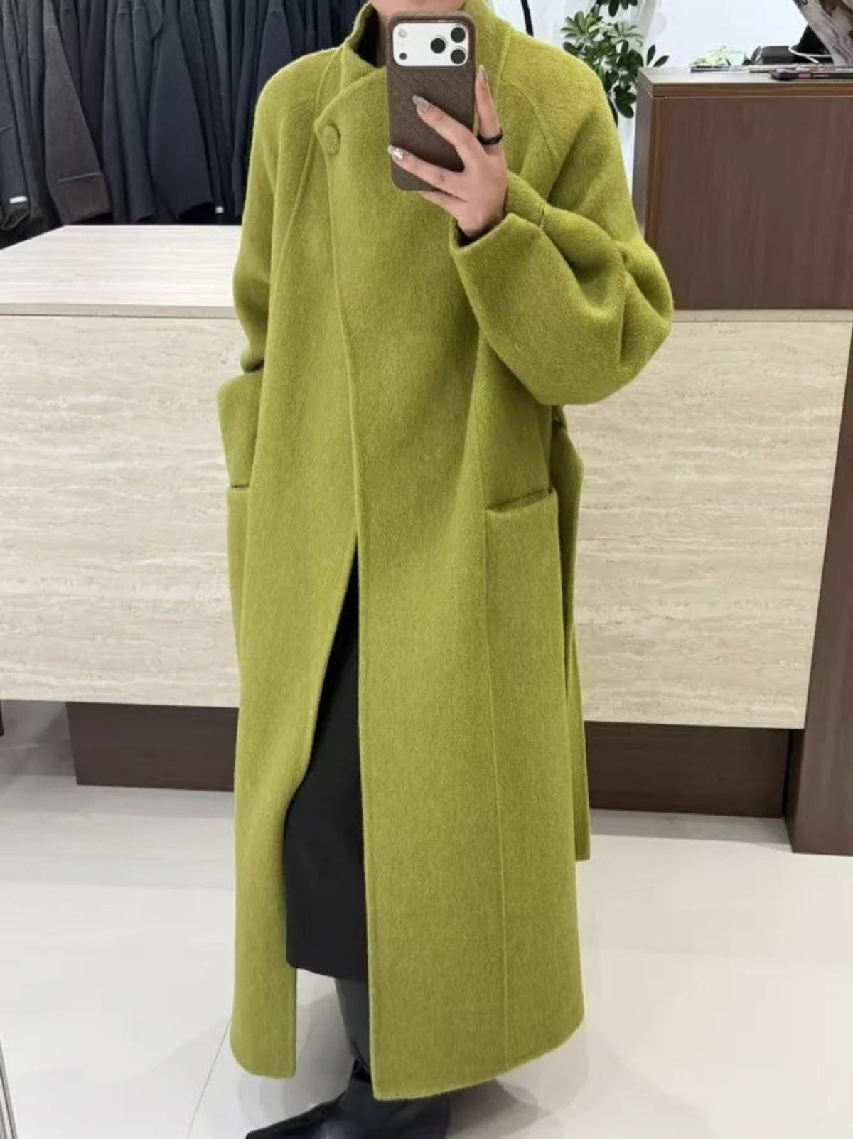 Luxury Wool-Blend Long Coat