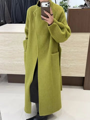 Luxury Wool-Blend Long Coat