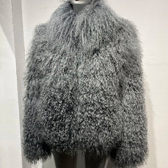 100% Genuine Mongolian Lamb Fur Coat