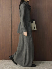 Luxury Knit Draped-Neck Set