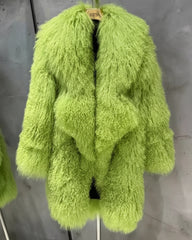 Couture Curly Lamb Fur Coat
