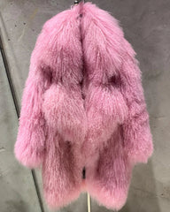Couture Curly Lamb Fur Coat