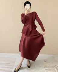 Luxury Pleated Skirt & Blouse Set