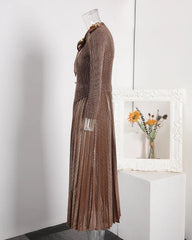 Luxury Floral Plissé Dress