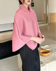 Luxury Pleated Capelet Top