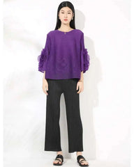 Floral Plissé Elegant Top
