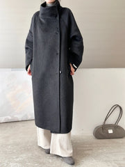 Luxury Wool-Blend Tie Belt Overcoat