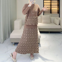 Bubble Plissé Skirt 2-Piece Set