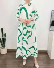 Luxury Plisse Kaftan Dress