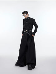 Men's Luxury Streetwear Pleated Wide Leg Pants