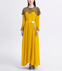 Luxury Plissé Embellished Dress