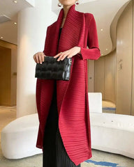 Luxury Open-Front Plisse Duster