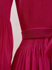 Elegant Fringe Hem Plissé Dress