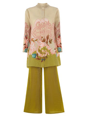 Couture Pleated Plissé Blouse & Pants