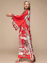 Designer Kimono Dress with Batwing Sleeves